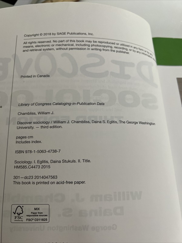 Discover Sociology by Daina S. Eglitis and William J. Chambliss (2018Trade... gallery
