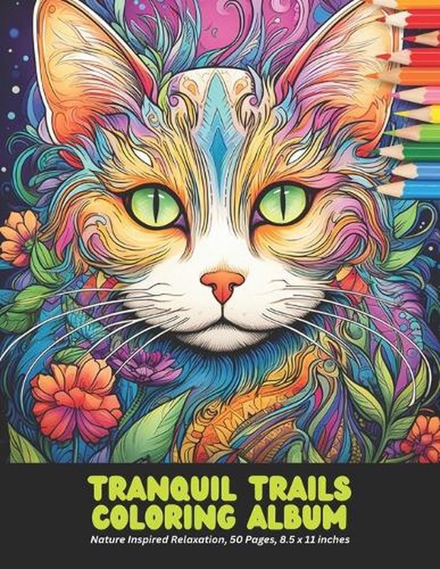Tranquil Trails Coloring Album: Nature Inspired Relaxation, 50 Pages, 8.5 x 11 i