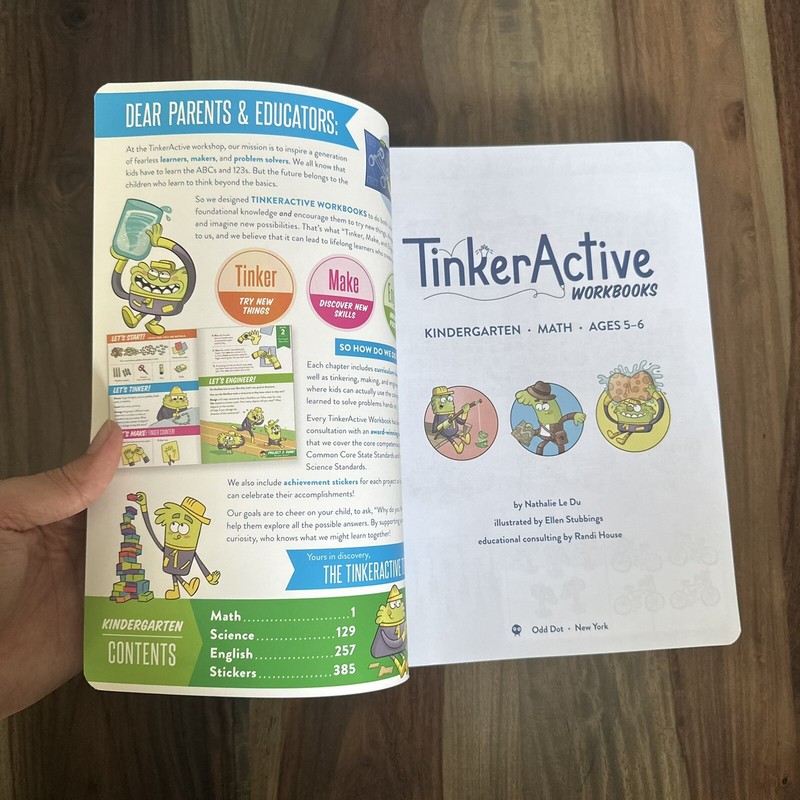TinkerActive Kindergarten 3-in-1 Workbook: Math, Science, English La gallery
