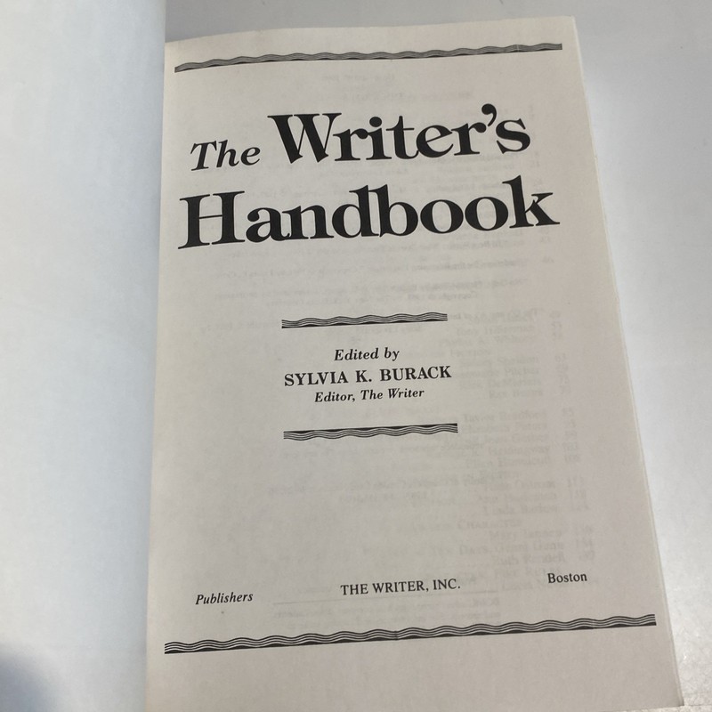 The Writer's Handbook, 1990 by Sylvia K. Burack (paperback, Revised edition) gallery