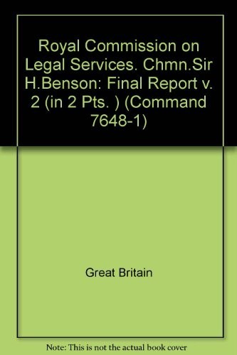 Final Report (v. 2 (in 2 Pts. )) (Command 7648-1) Paperback / softback Book The