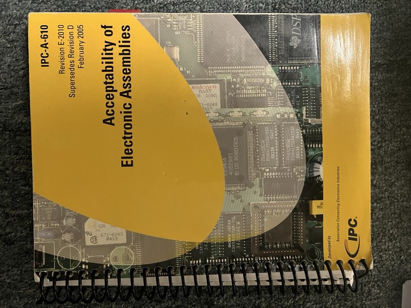 IPC-A-610 Revision E (2010) Acceptability of Electronic Assemblies (read below)