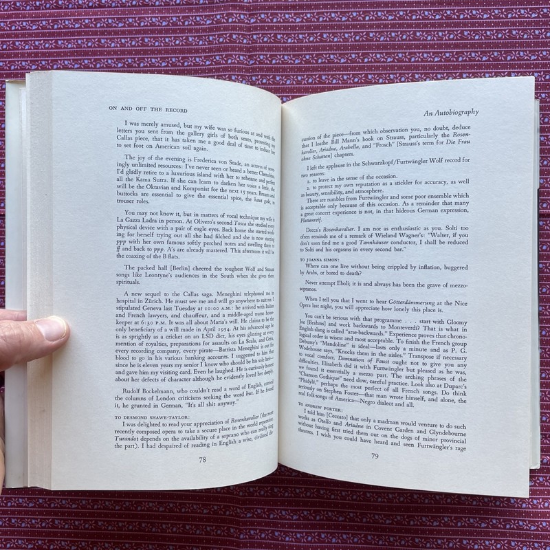 On and Off the Record : A Memoir of Walter Legge by Elizabeth Schwarzkopf (1982) gallery