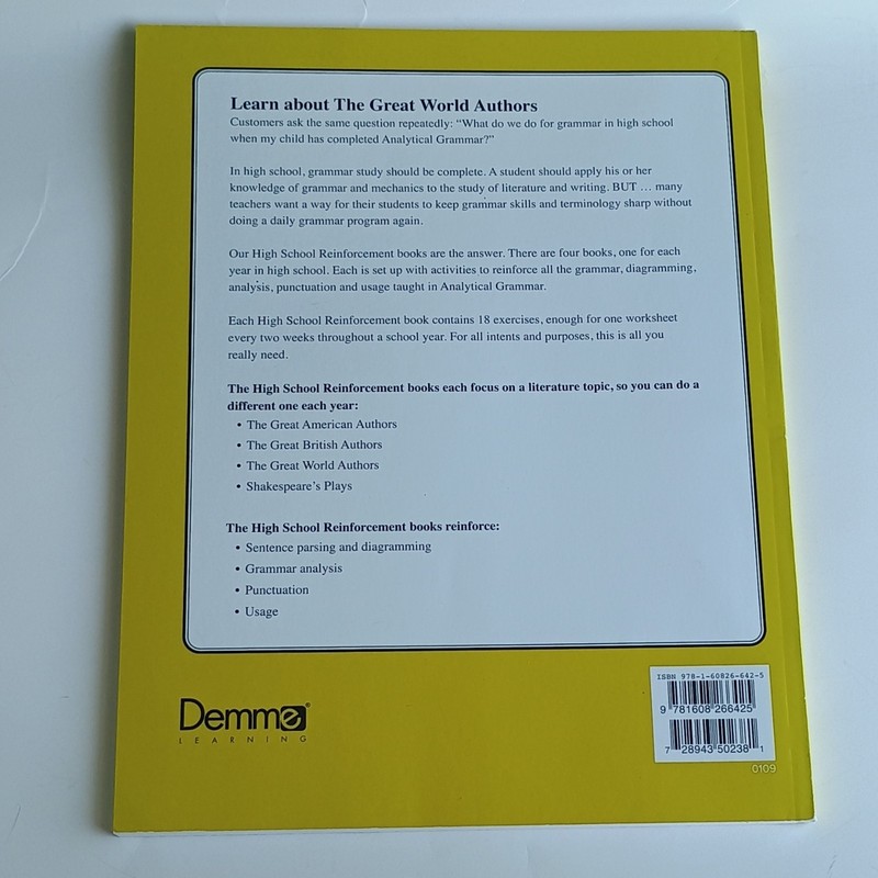 Analytical Grammar High School Reinforcement: Great World Authors PB (2009) gallery