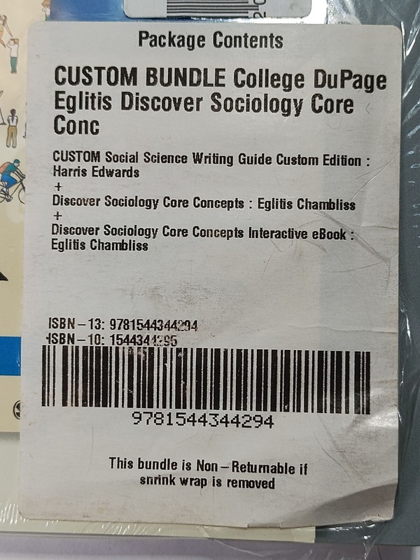 Discover Sociology: Core Concepts, College of Dupage Custom Bundle, 3 Books READ gallery