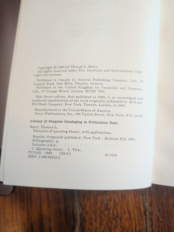 ELEMENTS OF QUEUING THEORY WITH APPLICATIONS By Thomas L. Saaty gallery
