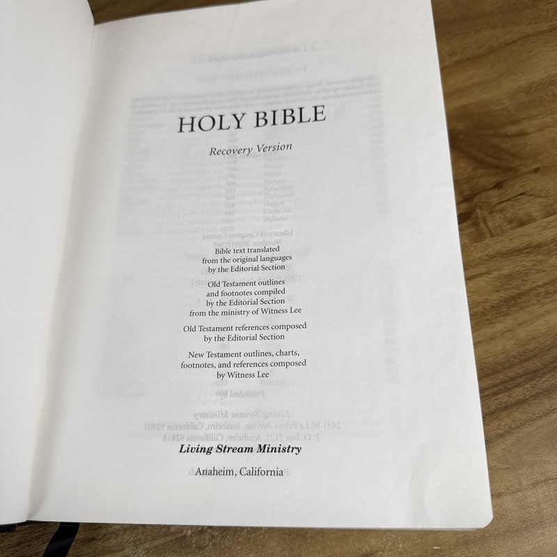 HOLY BIBLE: RECOVERY VERSION By Living Stream Ministry - First Edition 2003 gallery