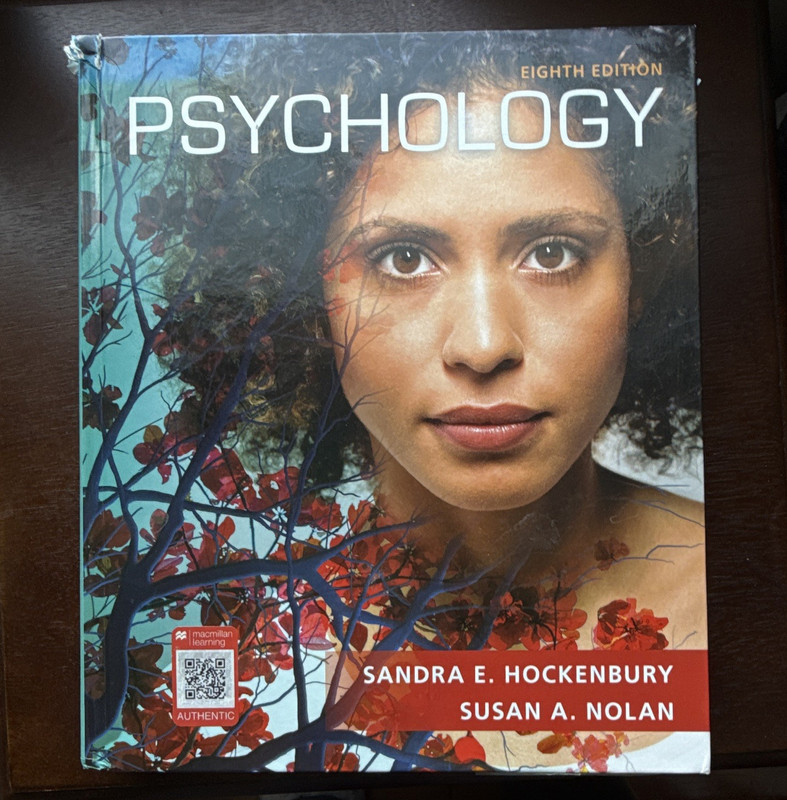 Worth Publishers Psychology 8th Edition Hardcover Textbook Hockenbury Nolan 2018