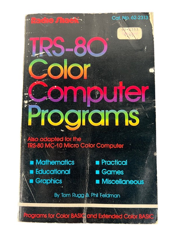Vintage 1982 Trs-80 Color Computer Programs Book by Tom Rugg & Phil Feldman