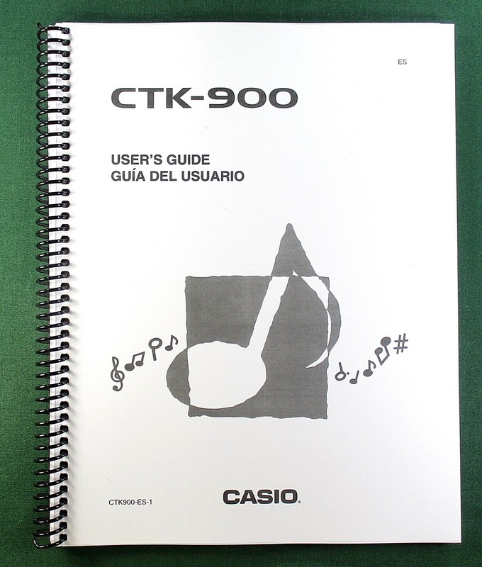 Casio CTK-900 Instruction Manual: 108 Pages Coil Bound & Protective Covers!