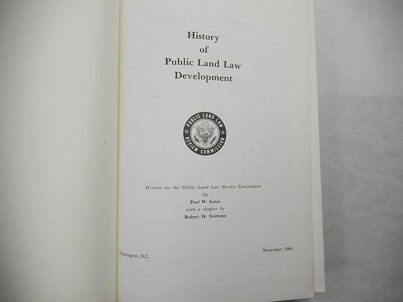 History of Public Land Law Development by Paul W. Gates, 1968, NICE gallery