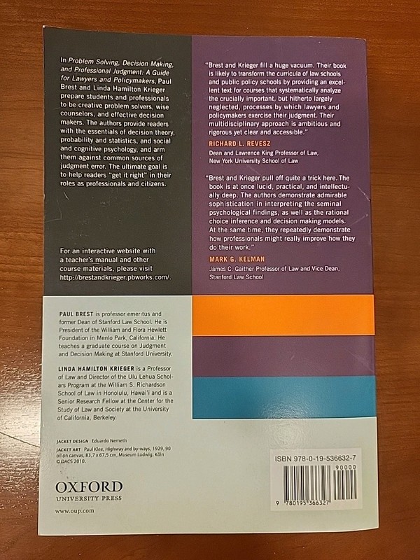 Problem Solving Decision Making and Professional Judgment by Paul Brest gallery