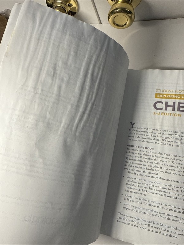 apologia chemistry (3rd ed) Textbook & Solutions/test Book, Water Damage gallery