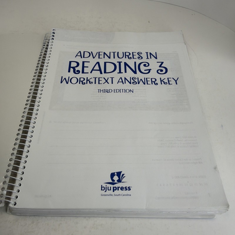 BJU Press Adventures in Reading 3 Worktext Answer Key Third Edition Paperback gallery