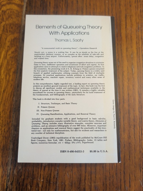ELEMENTS OF QUEUING THEORY WITH APPLICATIONS By Thomas L. Saaty gallery