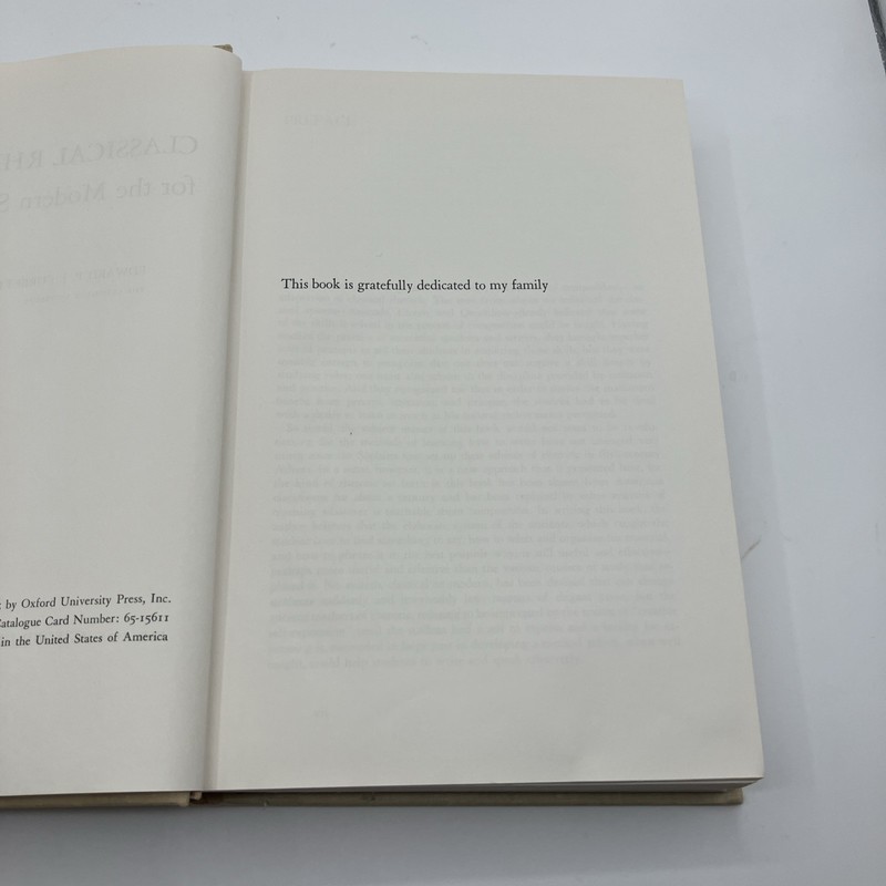 Classical Rhetoric for the Modern Student. Edward P.J. Corbett 1st Printing 1965 gallery