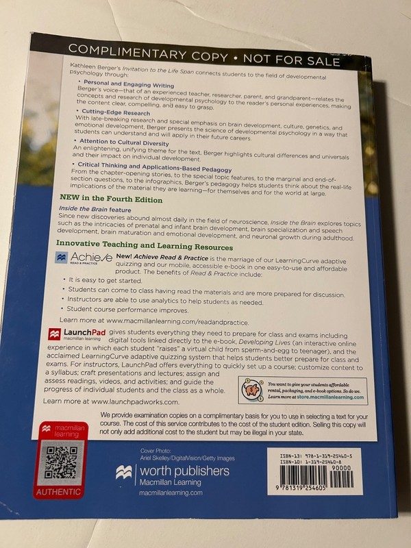 Invitation to the Life Span Paperback Kathleen Stassen Berger - Comp Copy gallery