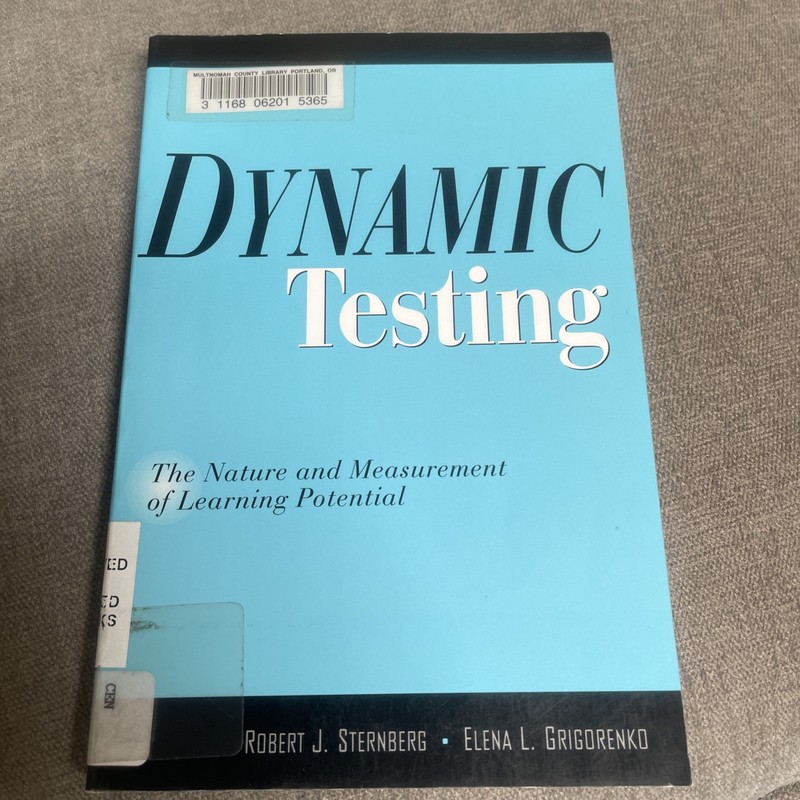 Dynamic Testing Book The Nature & Measurement Of Learning Potential – Pre Owned
