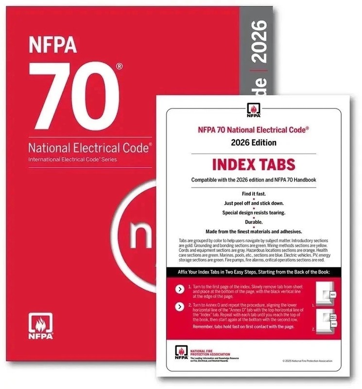 NFPA 70 National Electrical Code NEC 2026 Edition + Index tab USA Item USPS