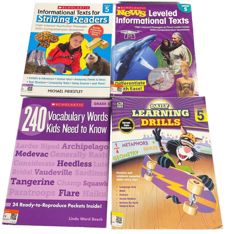Homeschool 5th Grade Bundle Multiplication Math Reading Cursive Level Drills Voc