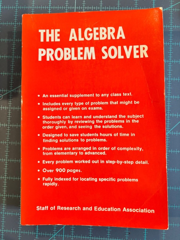 Algebra & Trigonometry Problem Solver Over 900 Pages 1976 Research Education A