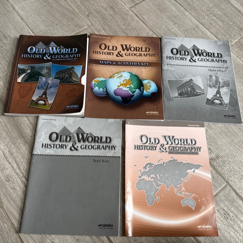 Abeka 5th grade Old World History and Geography Lot Of 5 Student And Teacher Key