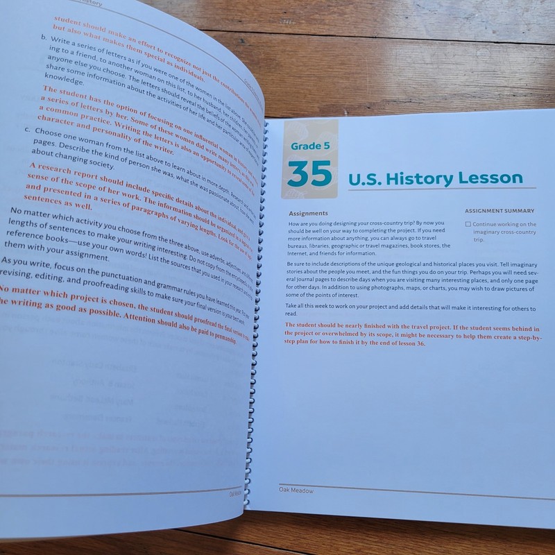Oak Meadow 5th Grade Teacher Manual, English, History, Science Coursebooks gallery