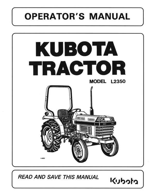 Kubota L2350 Operator’s Manual: 68 Pages & Coil Bound