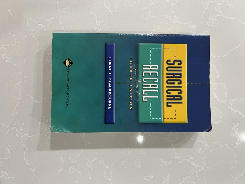 Lippincott Surgical Recall 4th Edition Blackbourne 2002 Paperback 0071372044