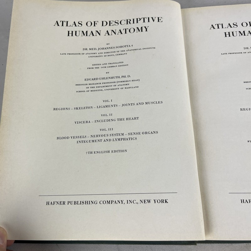 Vintage Atlas of Descriptive Human Anatomy - 3 Volume Set - HC - 1950s gallery