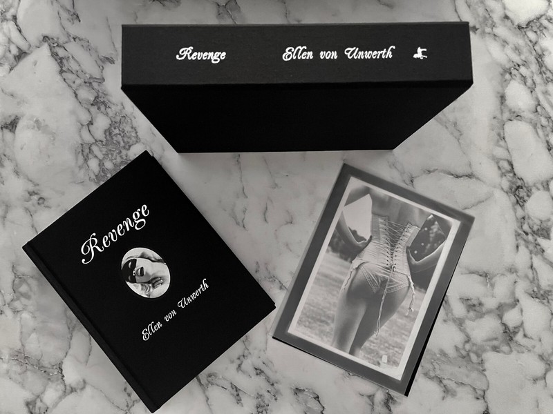 NEW RARE 1st ED CLAMSHELL BOX SIGNED BOOK Ellen Von Unwerth Revenge + ORIG PRINT